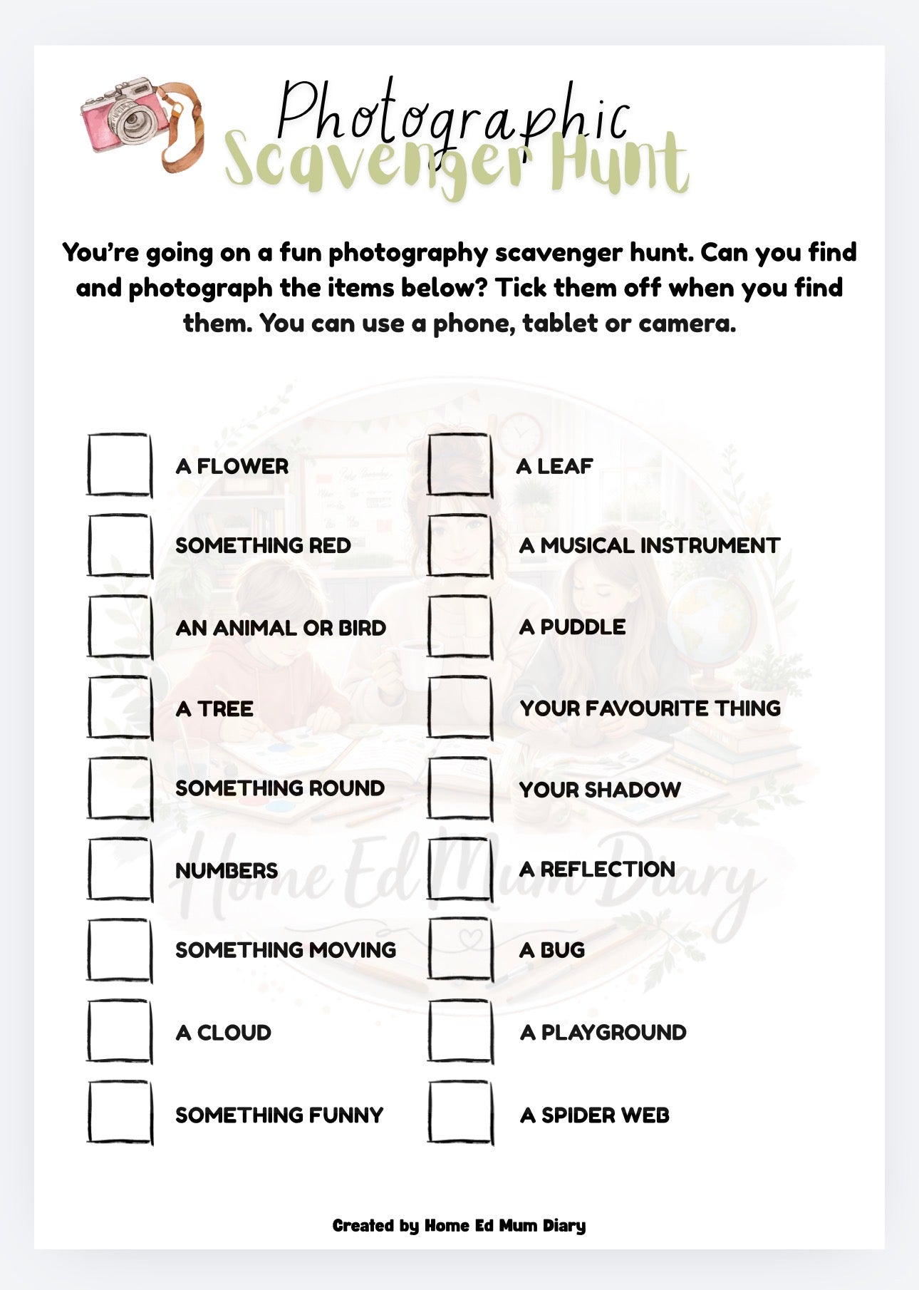 My Photography Workbook (PDF Download)