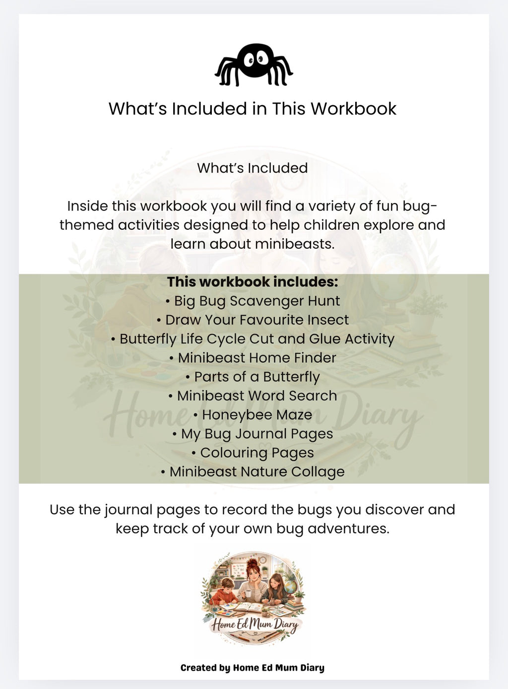 A Bug's Life - Minibeast Workbook  (PDF Download)