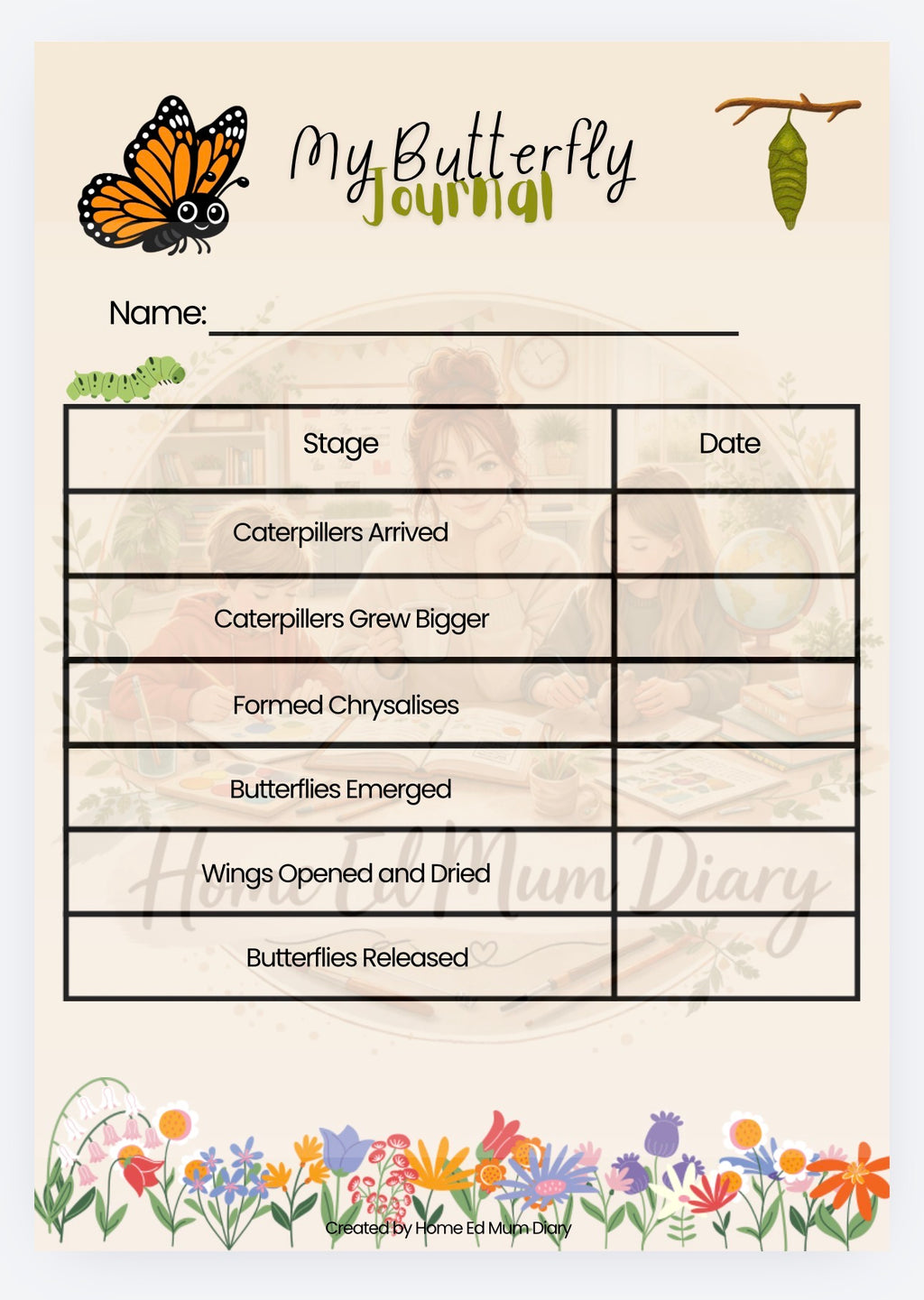 My Butterfly Journal - Ages 4-12 (PDF Download)