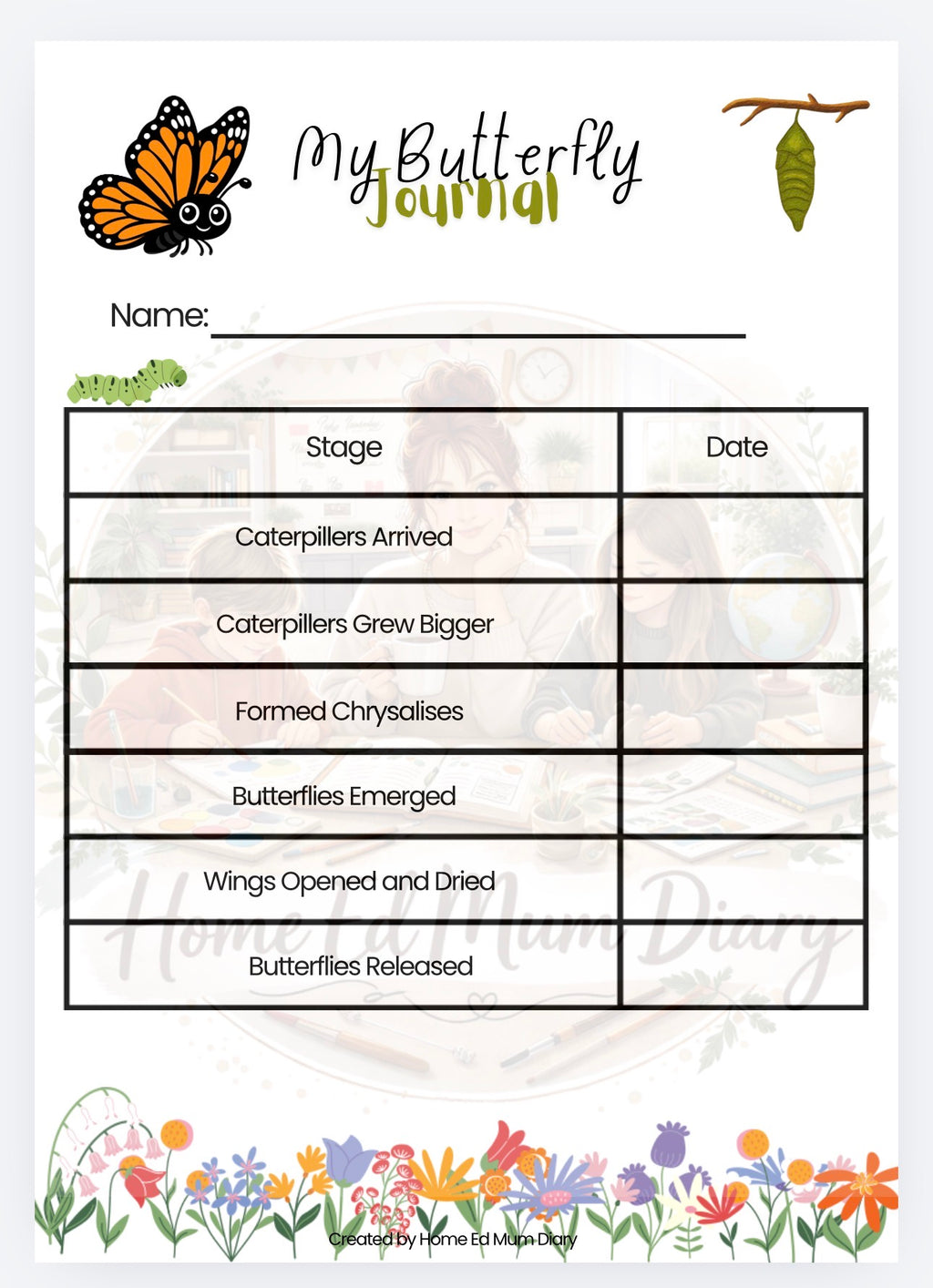 My Butterfly Journal - Ages 4-12 (PDF Download)